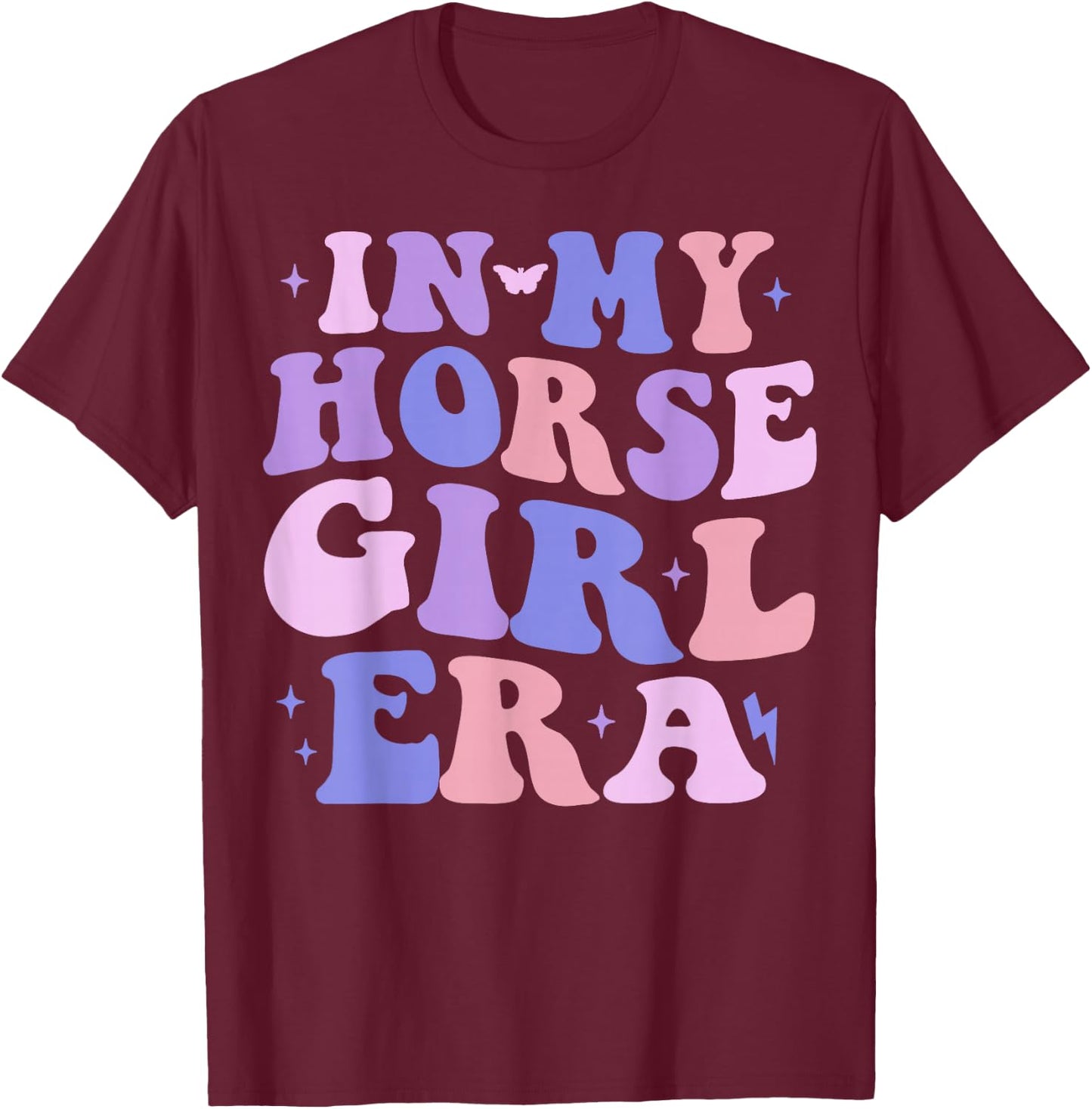 In My Horse Girl Era Groovy Horse Lover Girl Riding Horse T-Shirt - T-Shirt | Maroon