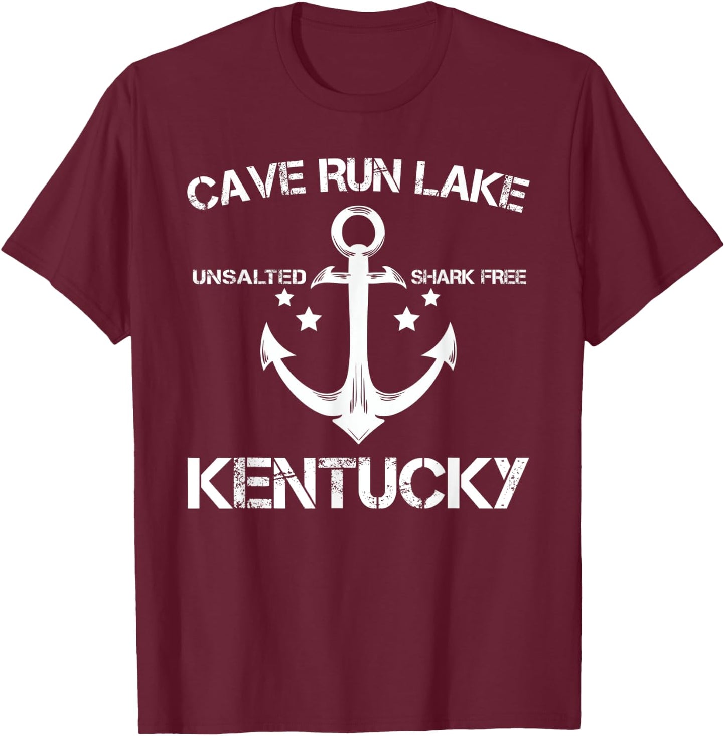 CAVE RUN LAKE KENTUCKY Funny Fishing Camping Summer Gift Men Women Kids T-Shirt - T-Shirt | Maroon