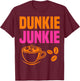 Dunkie Junkie coffee lovers caffeine humor T-Shirt - T-Shirt | Maroon