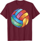Cute Colorful Volleyball - Colorsplash Volley Ball Gift T-Shirt - T-Shirt | Maroon