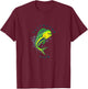 Saltwater Life Saltwater Mahi Mahi Jumping Fishing T-Shirt - T-Shirt | Maroon