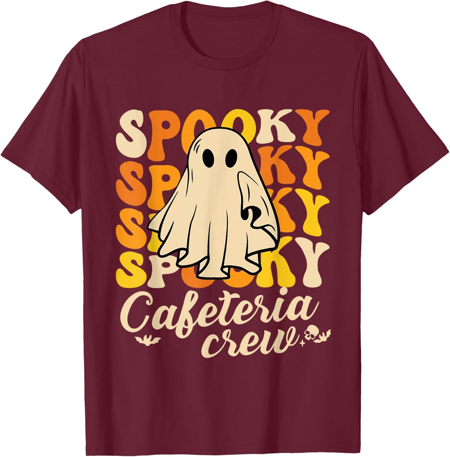 Spooky Cafeteria Crew Squad Halloween Costume Lunch Lady T-Shirt - T-Shirt | Maroon