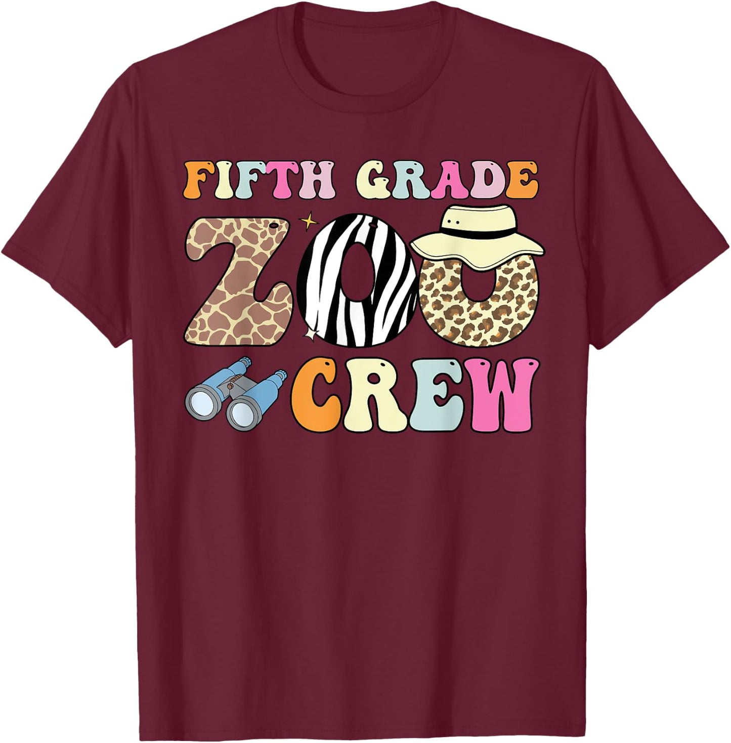 Field Zoo Trip Shirt For Teacher, Fifth Grade Crew Women Kids T-Shirt - T-Shirt | Maroon