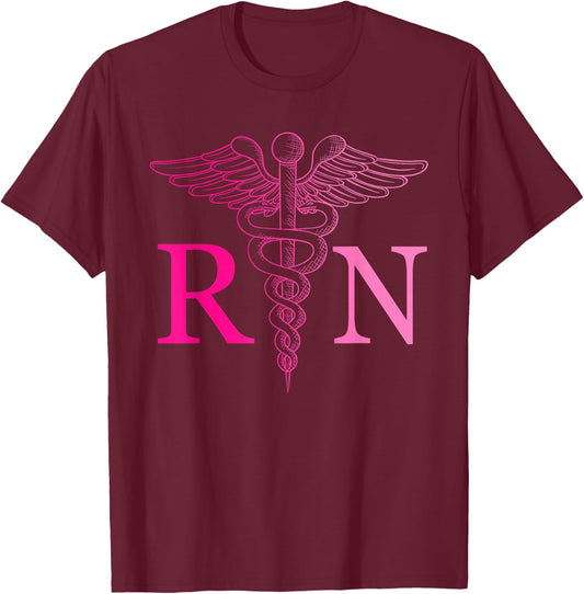 Registered Nurse Appreciation Pink RN Nursing Tie Dye Nurse T-Shirt - T-Shirt | Maroon