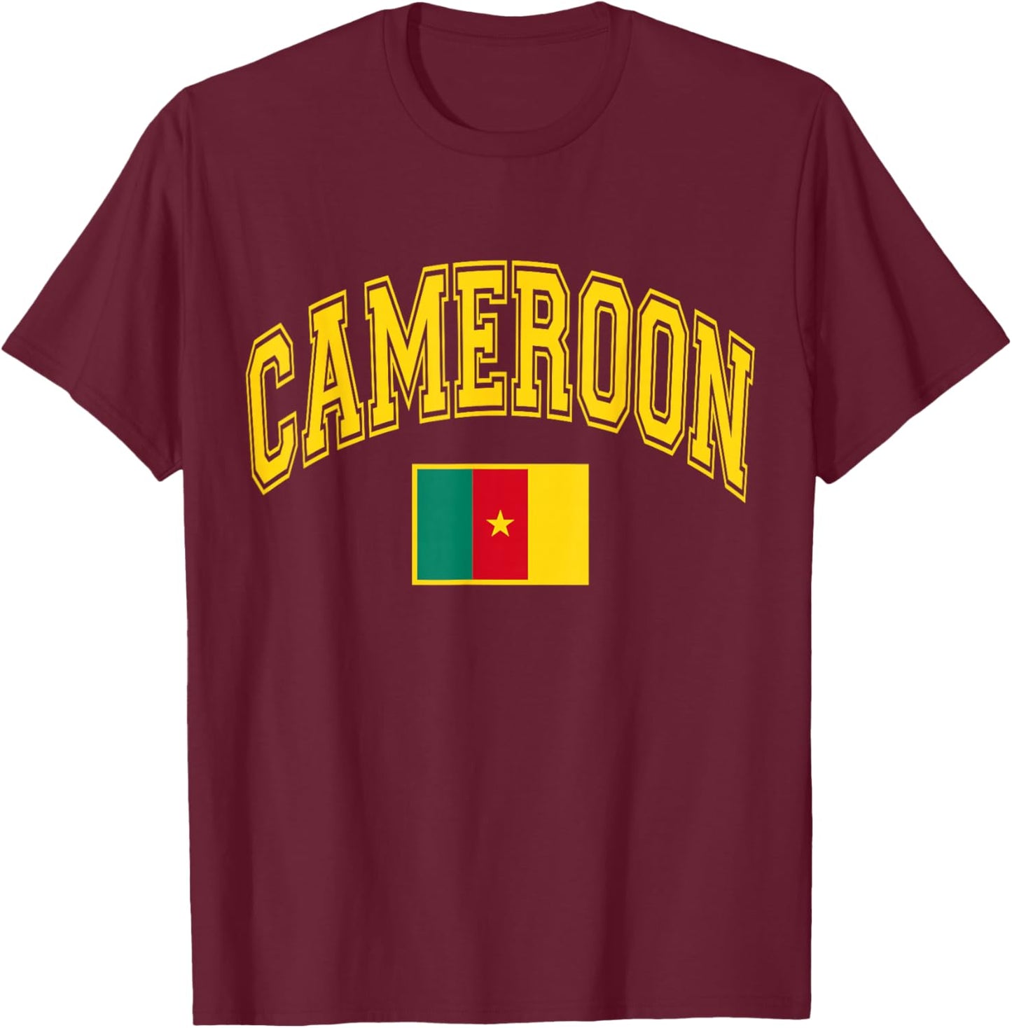 Cameroon Africa Cameroonian Flag Graphic T-Shirt - T-Shirt | Maroon