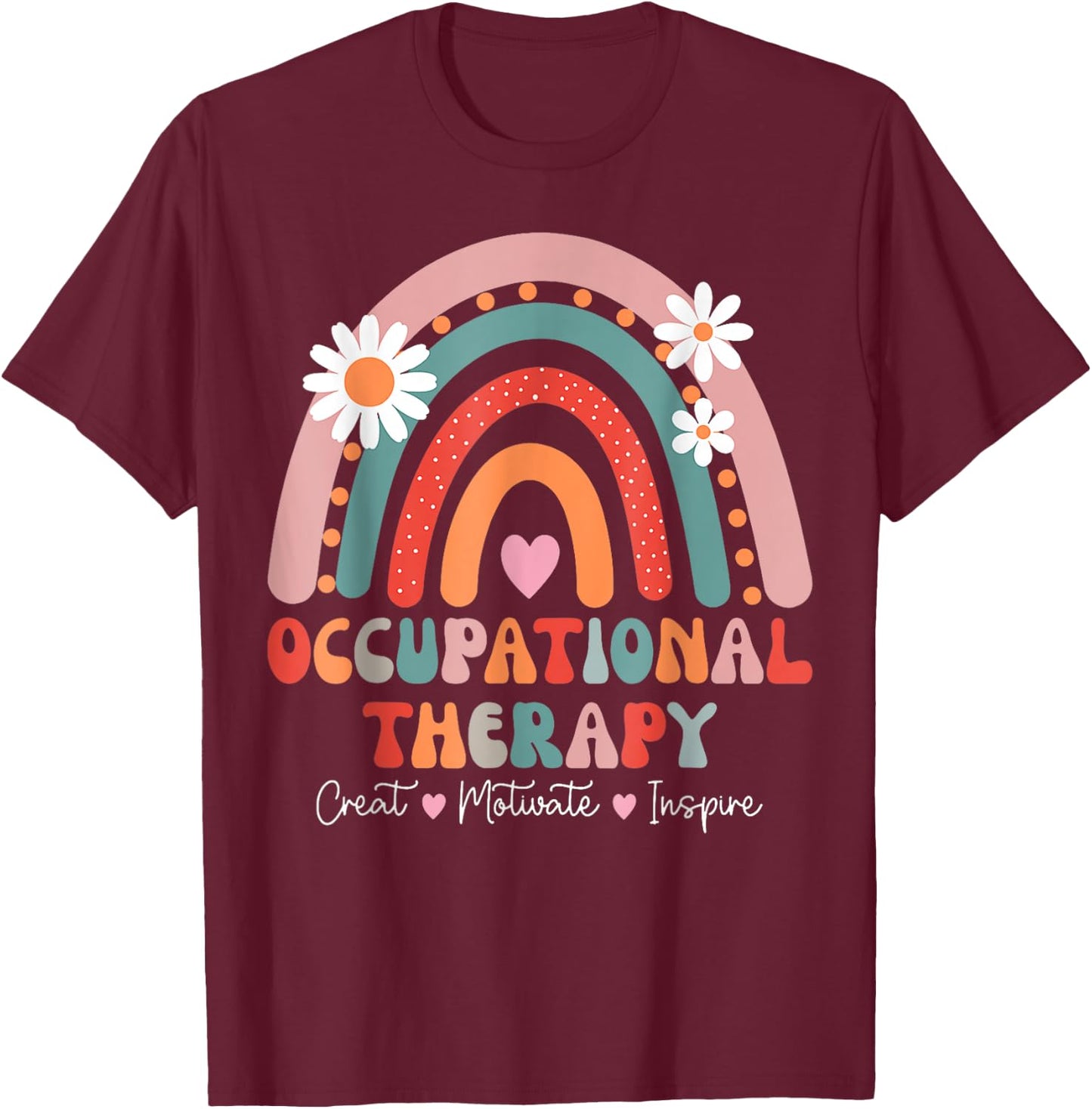 Groovy Occupational Therapy Shirts Therapists Happy OT Month T-Shirt - T-Shirt | Maroon