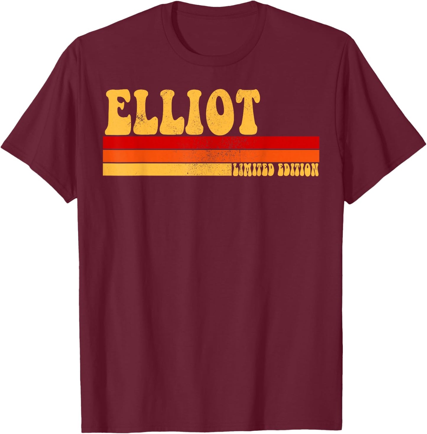 ELLIOT Name Personalized Idea Men Retro Vintage ELLIOT T-Shirt - T-Shirt | Maroon