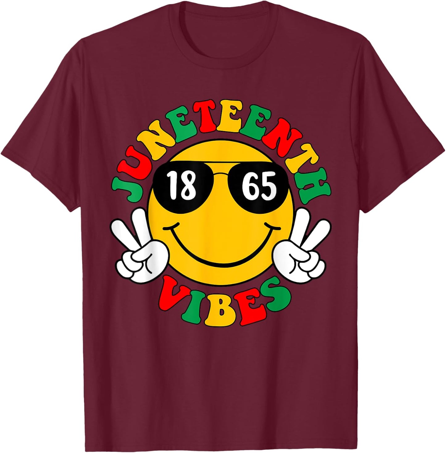 Juneteenth 1865 Celebrate Black Pride Freedom African Retro T-Shirt - T-Shirt | Maroon