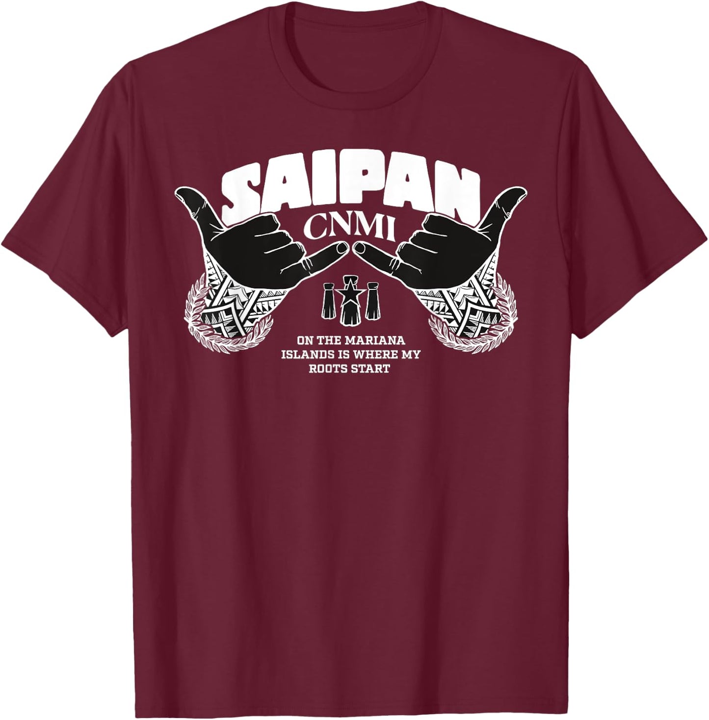 Saipan Mariana CNMI Chamorro T-Shirt - T-Shirt | Maroon