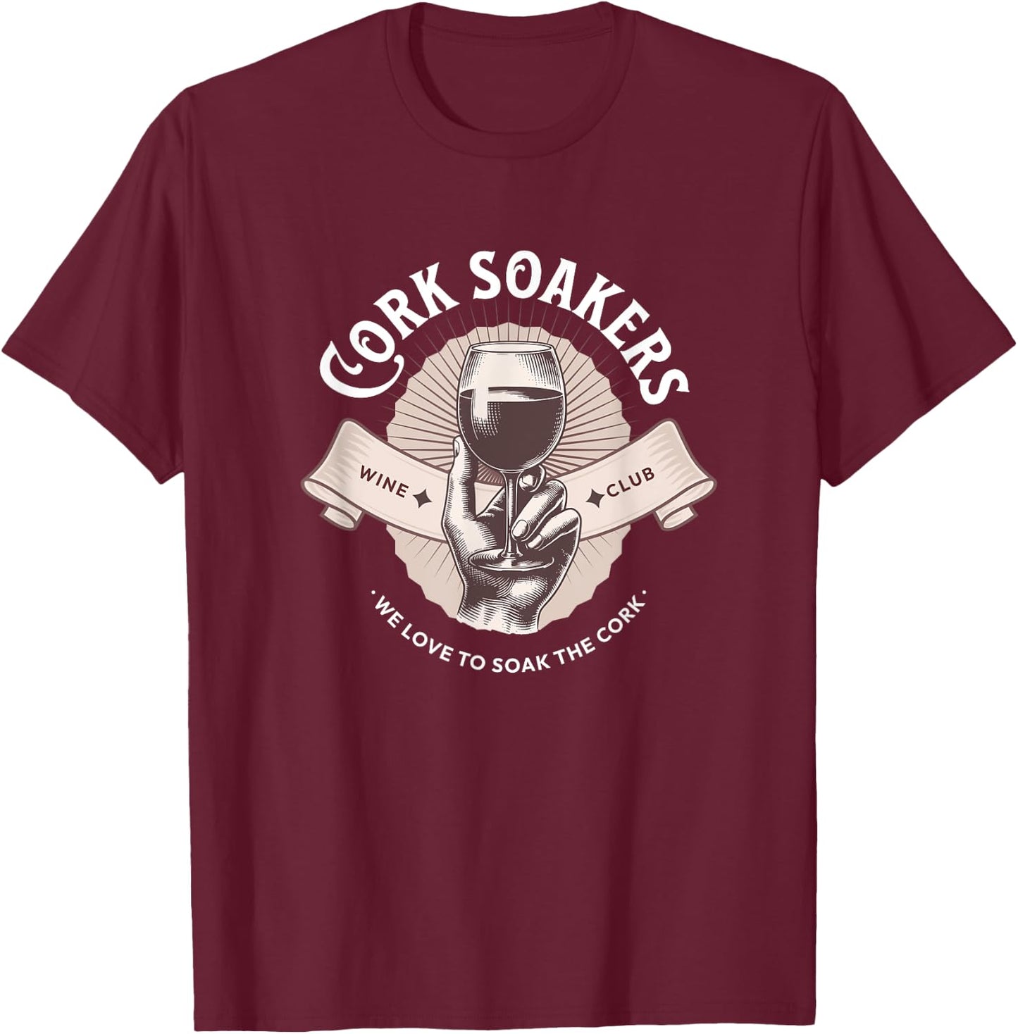 Cork Soakers Wine Club T-Shirt - T-Shirt | Maroon