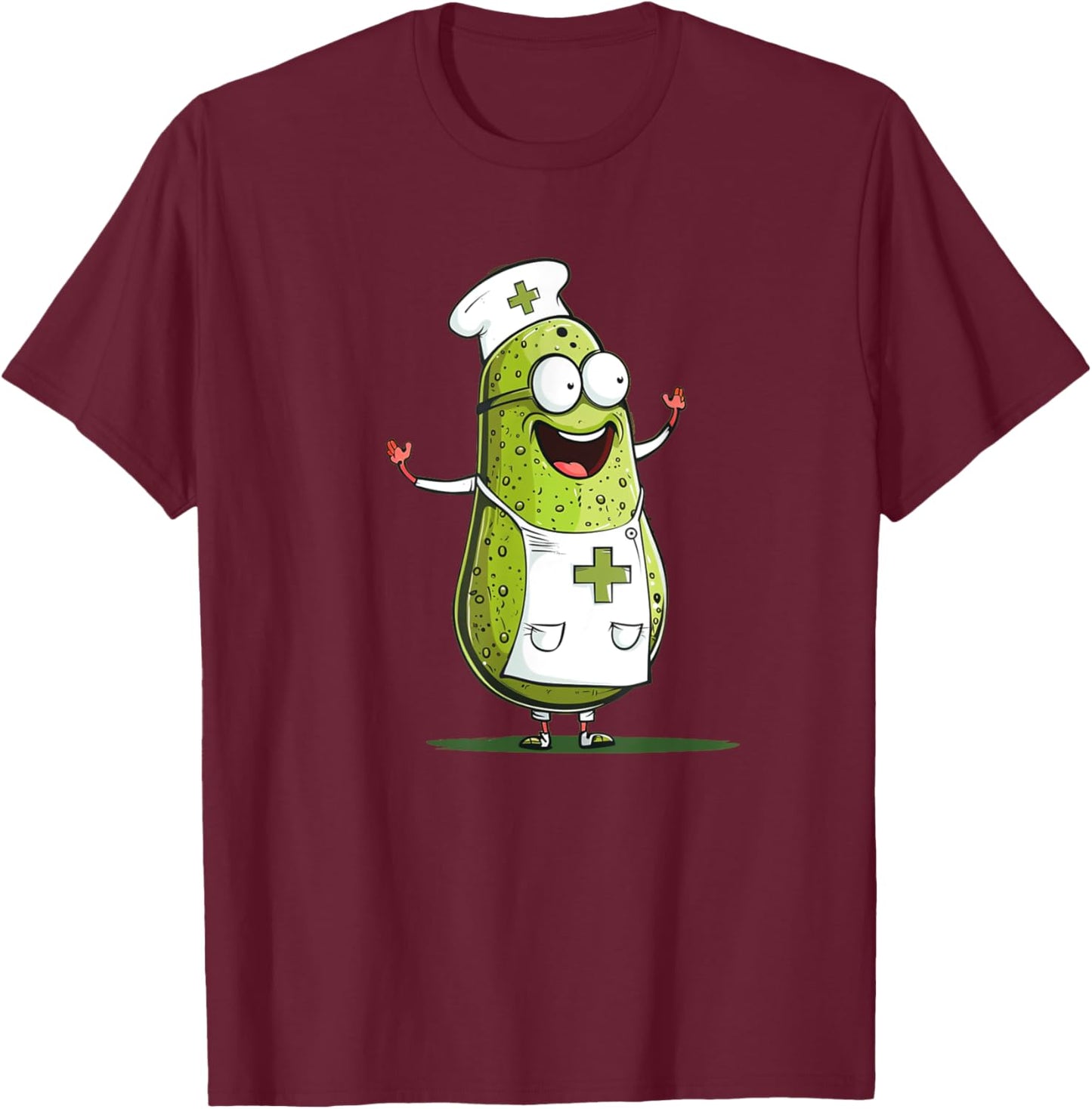 Happy Nurse Pickle Costume for Boys and Girls T-Shirt - T-Shirt | Maroon