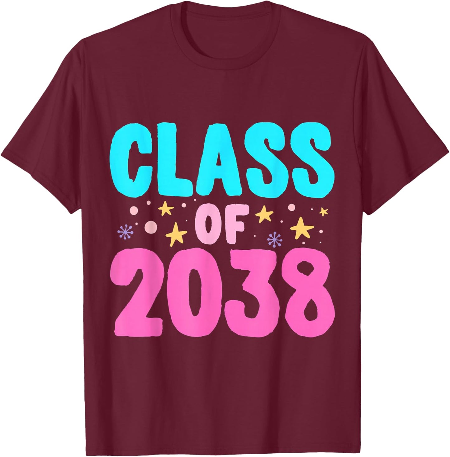 Class of 2038 Graduate Grow With Me T-Shirt - T-Shirt | Maroon
