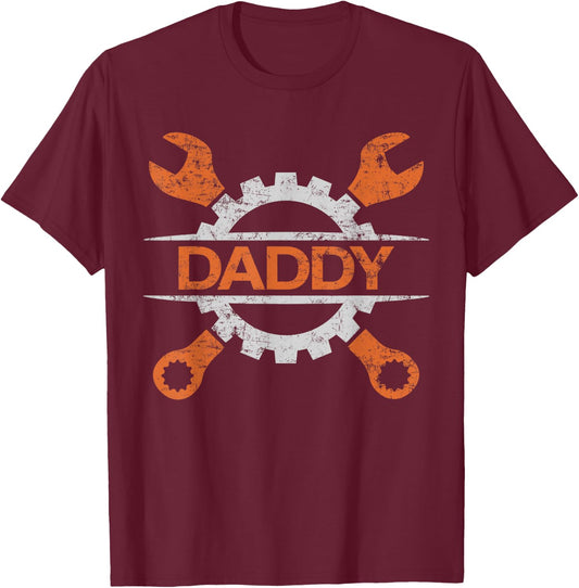 Wrench Dad Car Mechanic Daddy Garage T-Shirt - T-Shirt | Maroon