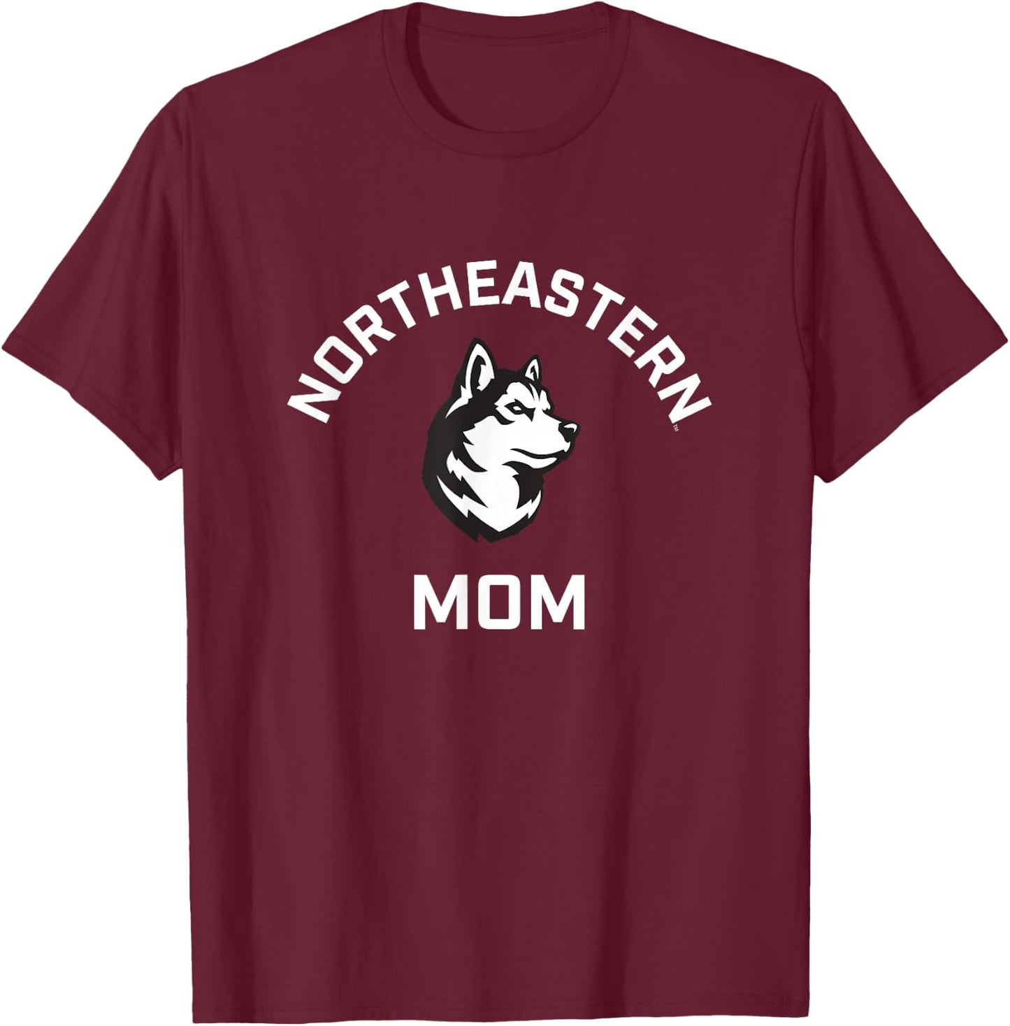 Northeastern University NEU Huskies Arched Mom T-Shirt - T-Shirt | Maroon