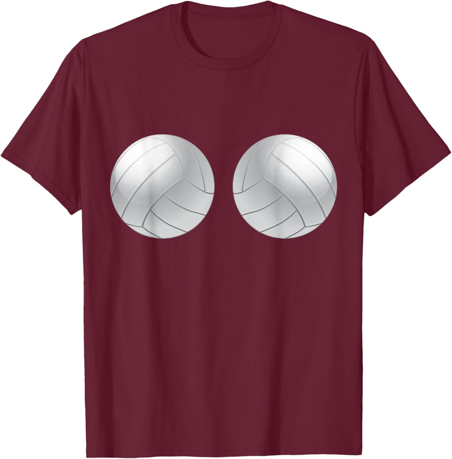 Volleyball Player Boobs Funny T-Shirt - T-Shirt | Maroon