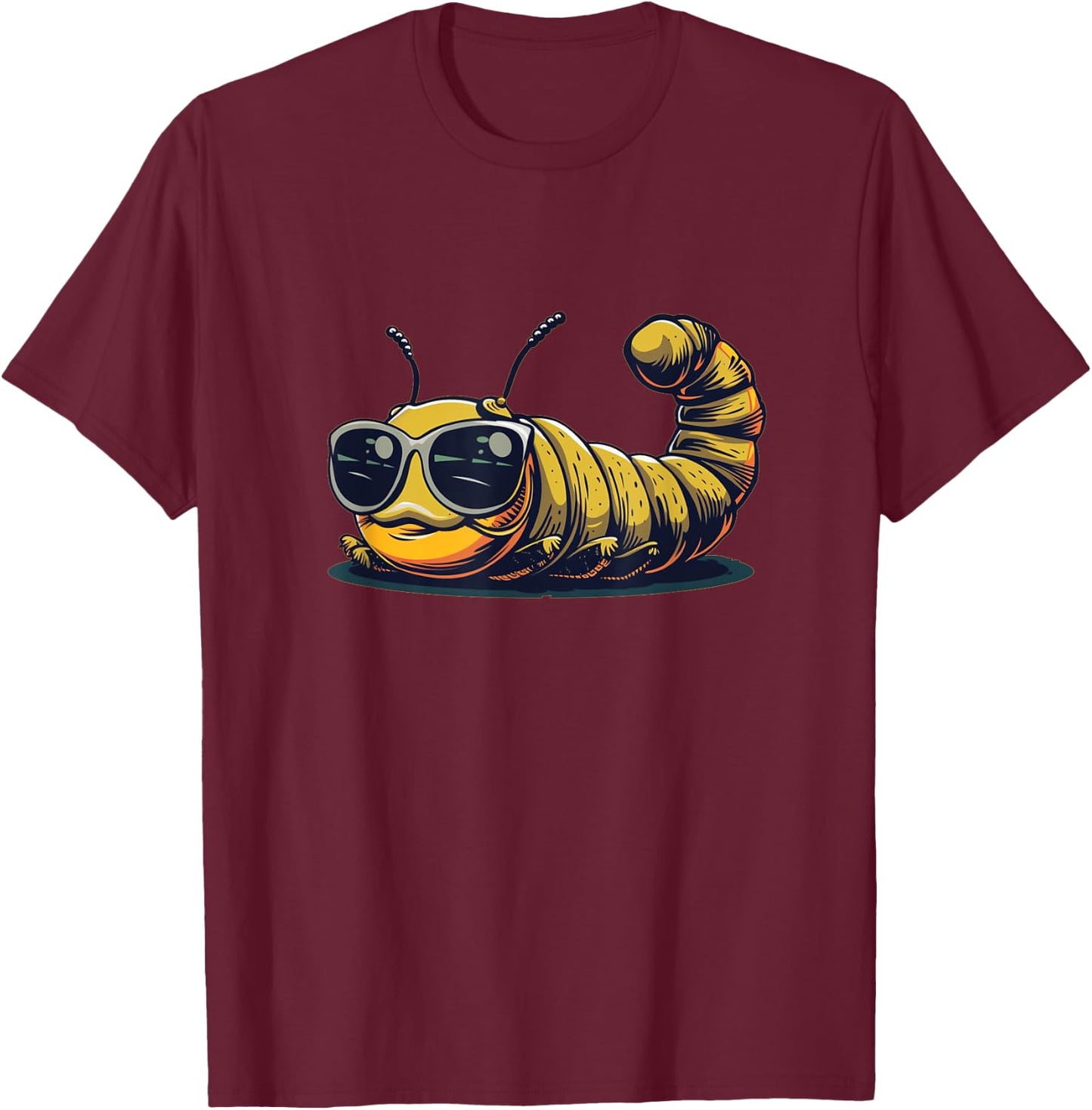 Nice Insect Costume with Sunglasses for Caterpillar Lovers T-Shirt - T-Shirt | Maroon