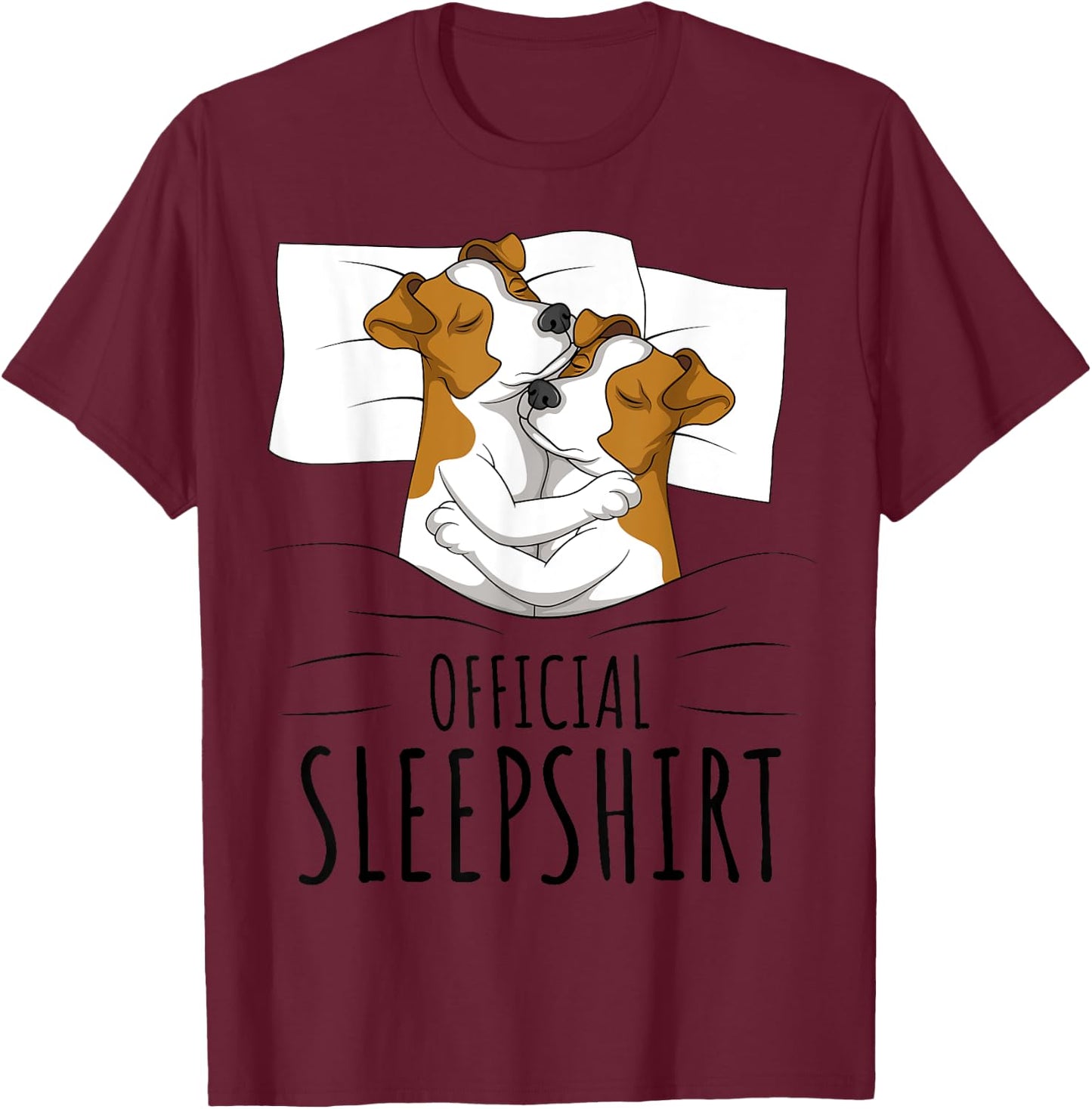 Sleeping Jack Russell Terrier Pyjamas Official Sleepshirt T-Shirt - T-Shirt | Maroon