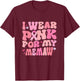 Groovy I Wear Pink For My Memaw Breast Cancer Awareness T-Shirt - T-Shirt | Maroon