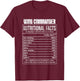 Nutritional Facts Wing Commander Job Tittle T-Shirt - T-Shirt | Maroon