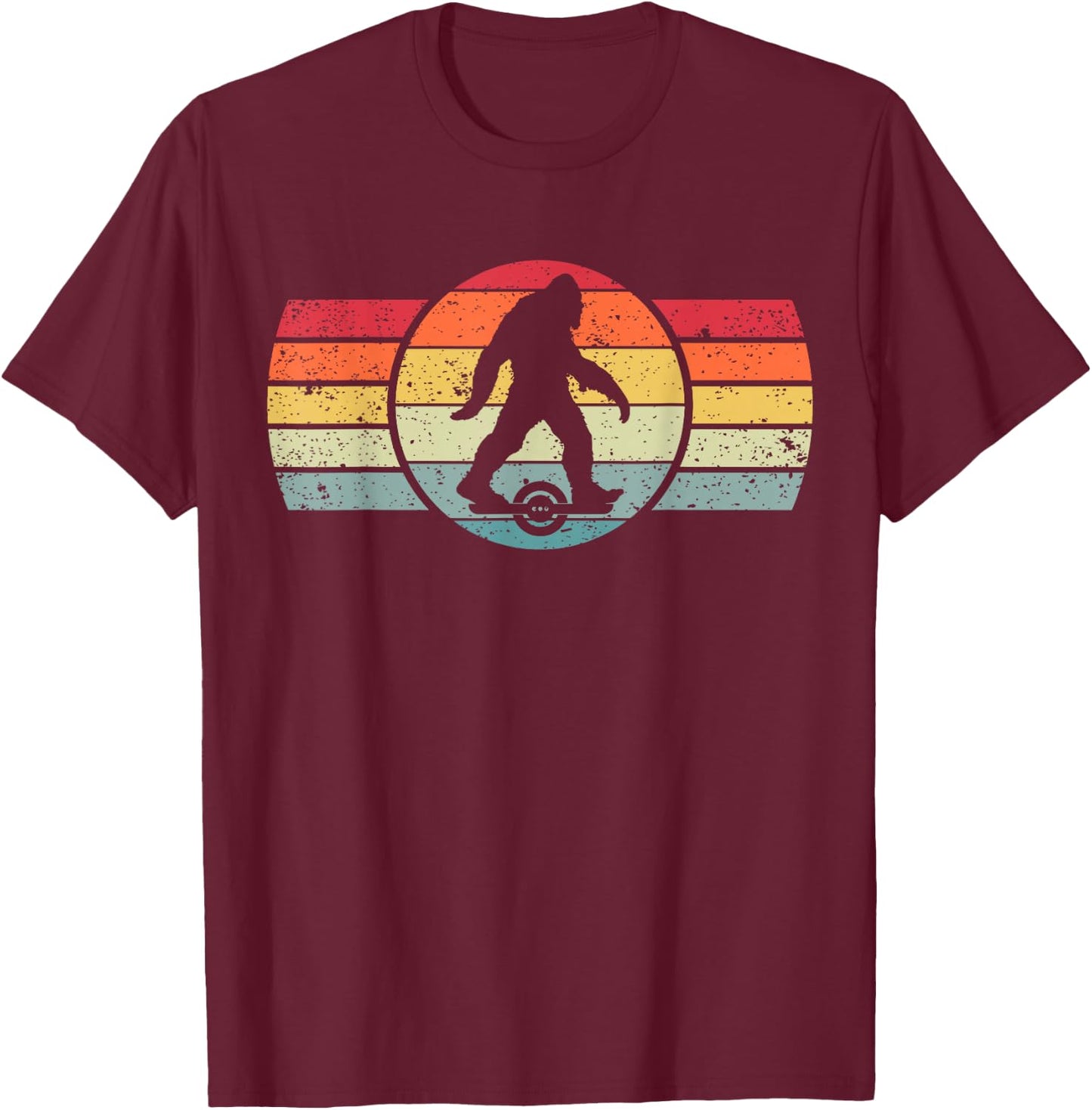 Bigfoot One Wheel Float Electric Skateboard Owner Hoverboard T-Shirt - T-Shirt | Maroon