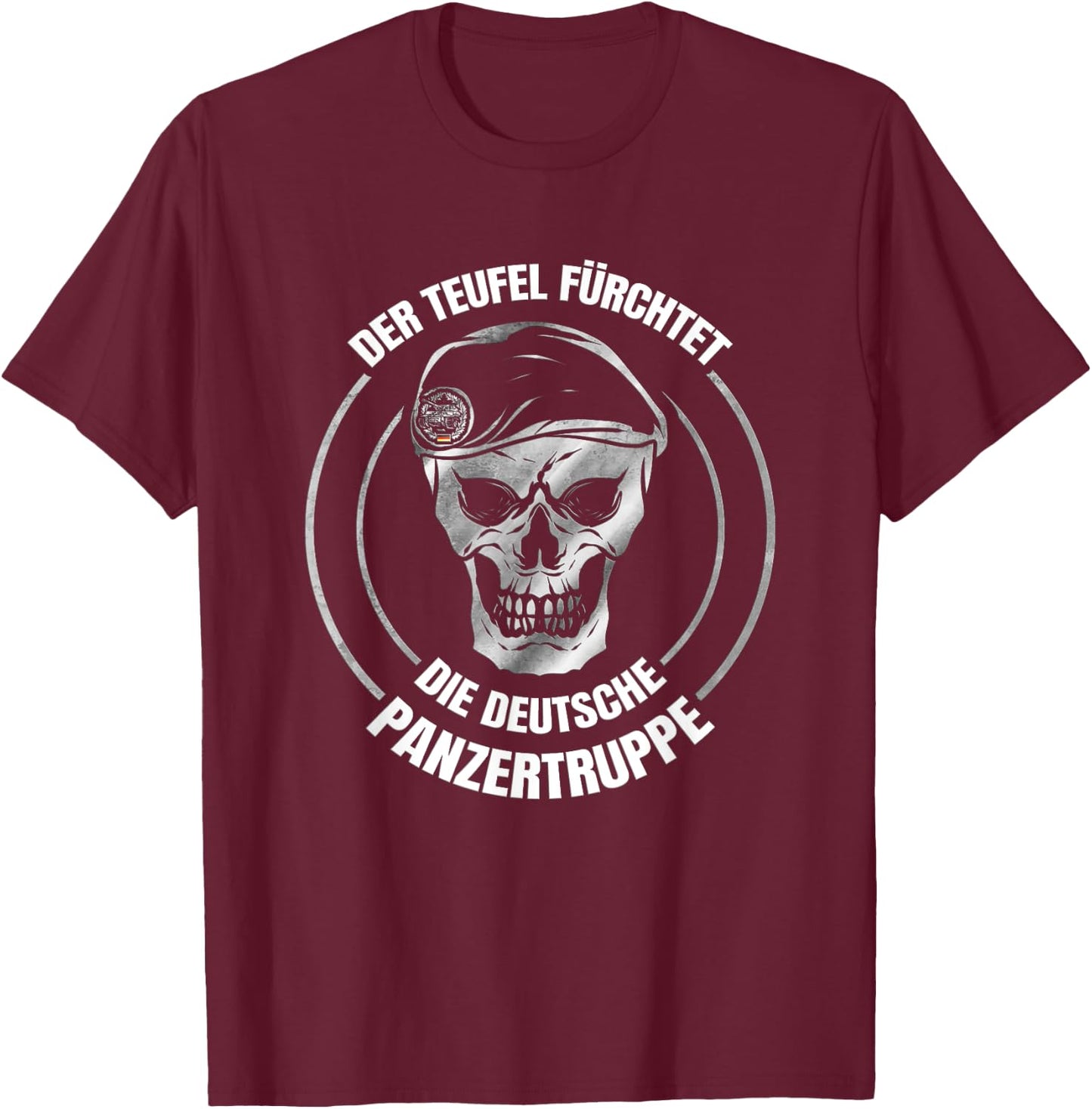 The Devil Fears the German Panzertruppe - Panzer T-Shirt - T-Shirt | Maroon