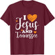 I Love Jesus And Tennessee TN State Christian T-Shirt - T-Shirt | Maroon