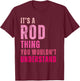 Rod Personalized Names Apparel Vintage , Black, Small, Short Sleeve, Letter Print, Vintage Design T-Shirt - T-Shirt | Maroon