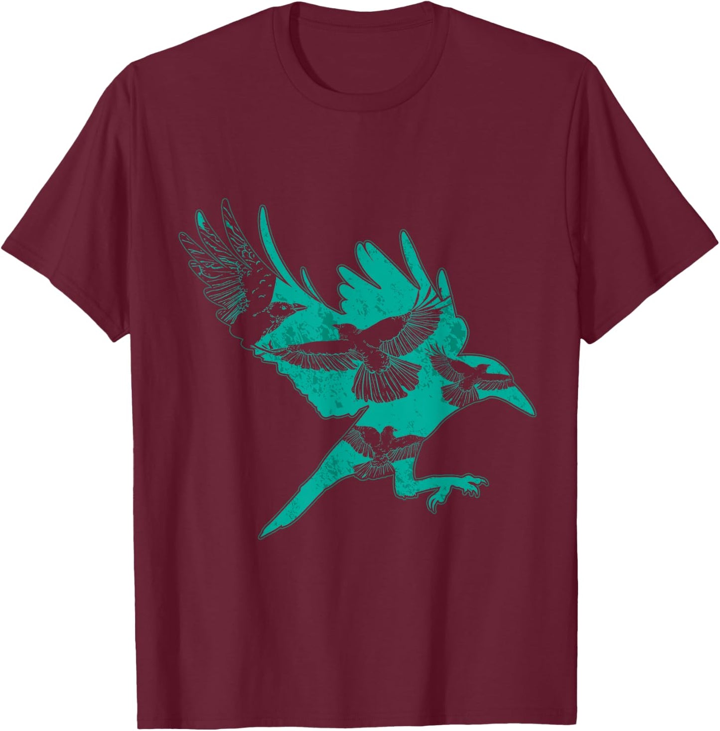 Bird Gift Raven Crow T-Shirt - T-Shirt | Maroon