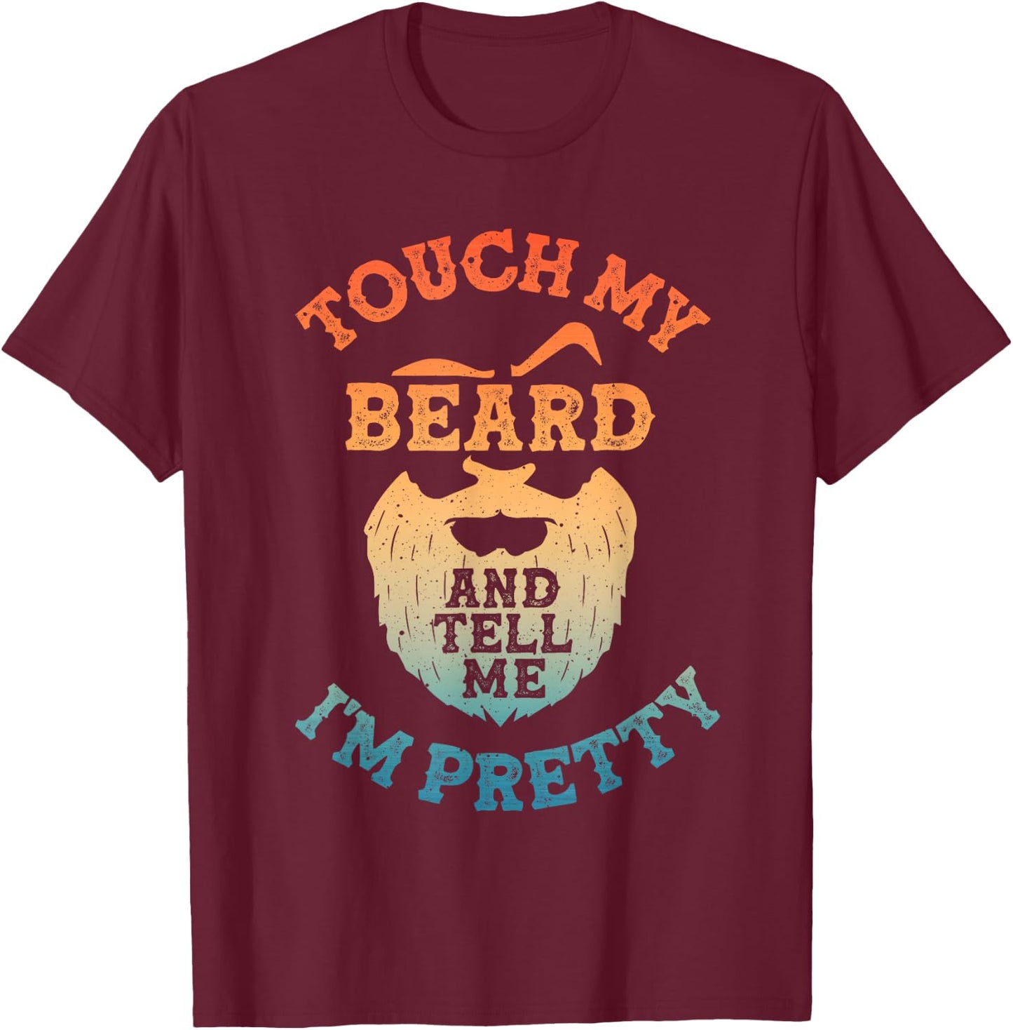 Funny Beard Design Dad Bearded Men Beard Lover T-Shirt - T-Shirt | Maroon