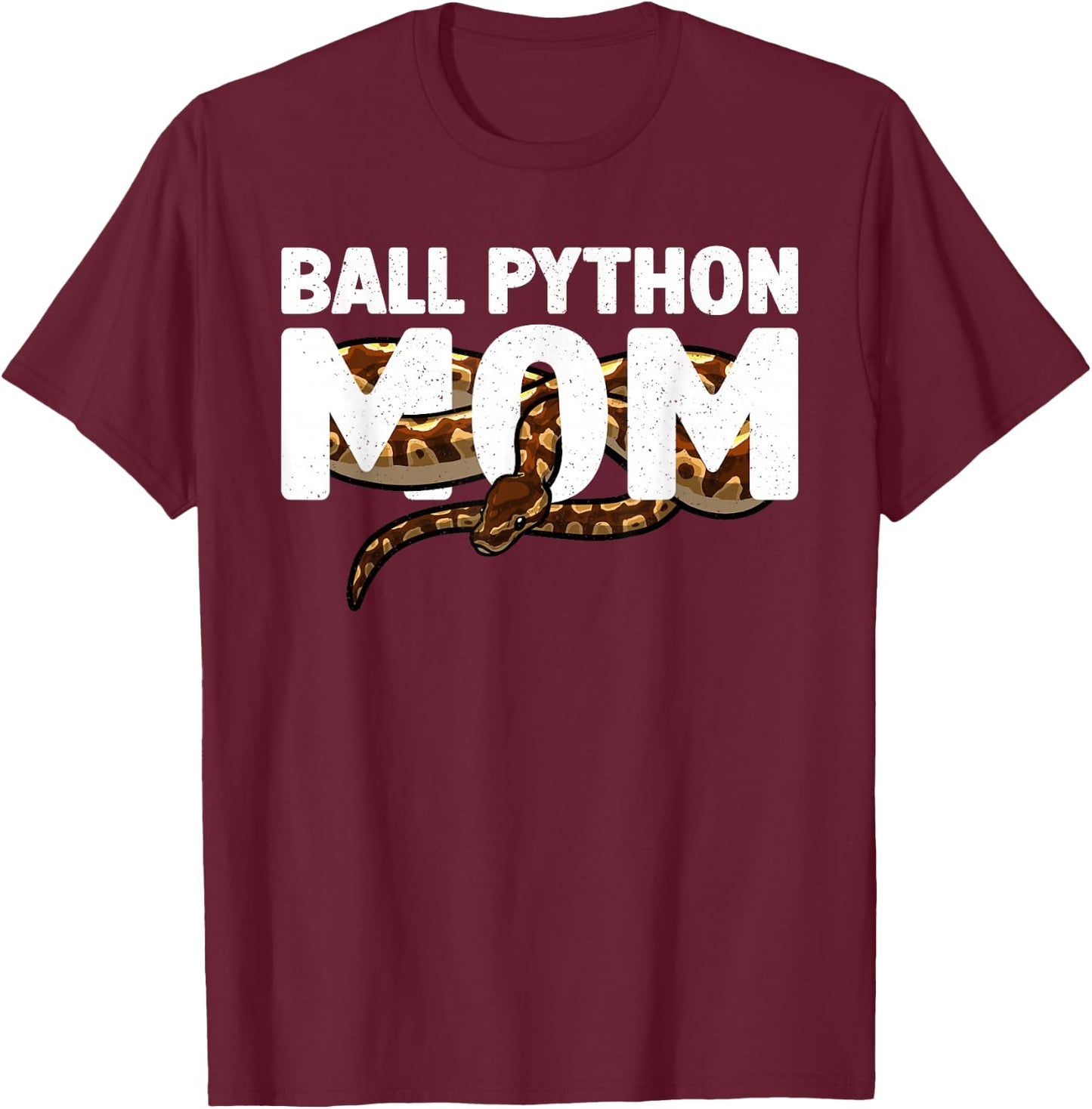 Cool Ball Python Mom Art Girls Snake Ball Python T-Shirt - T-Shirt | Maroon