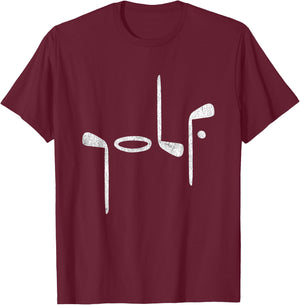 Golf Minimalist Logo Women Golf Fan Men Golfer T-Shirt - T-Shirt | Maroon
