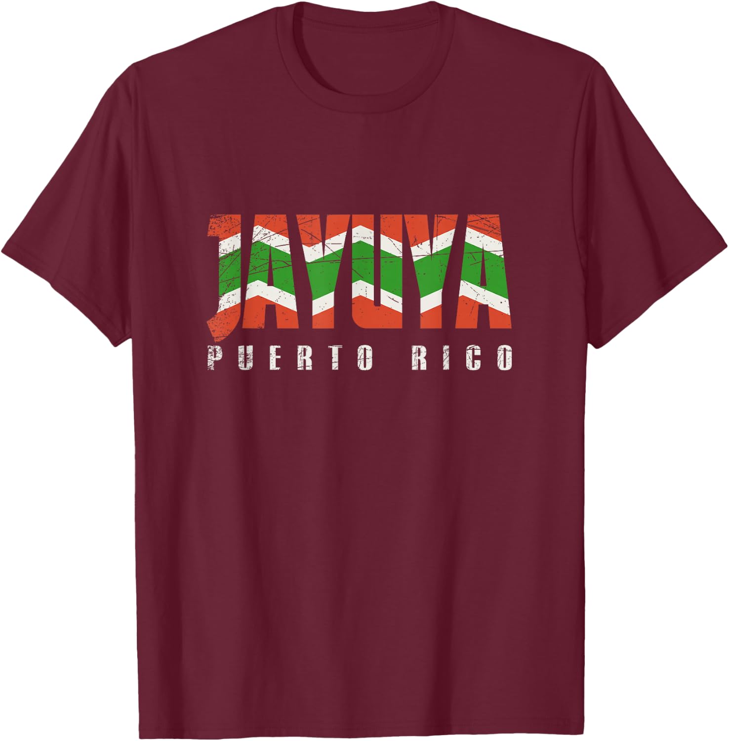 Jayuya City in Puerto Rico, Jayuya Flag T-Shirt - T-Shirt | Maroon