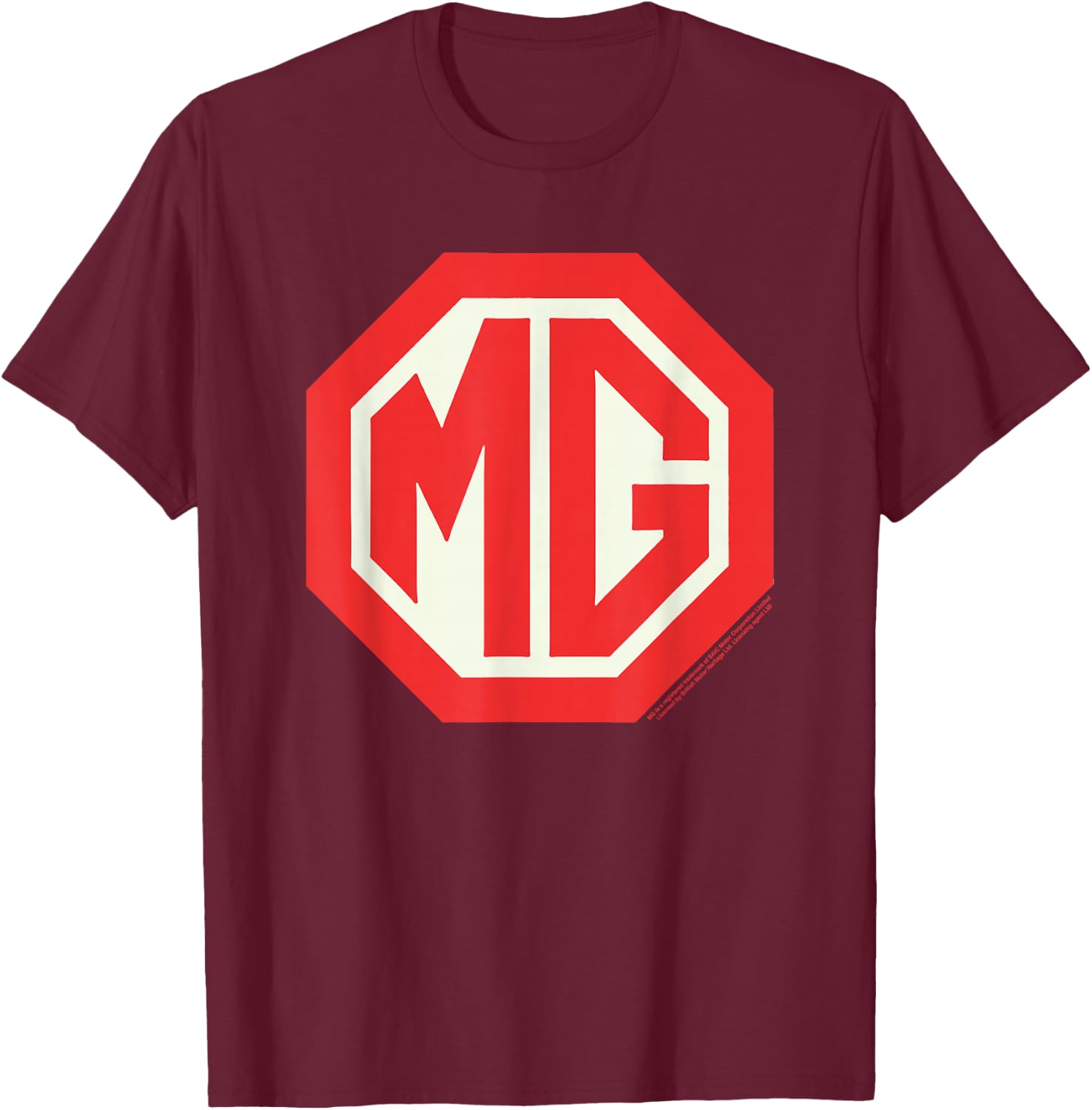 MG Car Retro Red Badge Logo T-Shirt - T-Shirt | Maroon