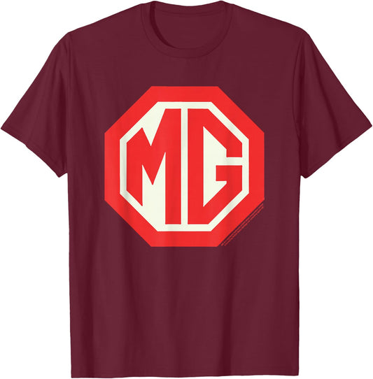 MG Car Retro Red Badge Logo T-Shirt - T-Shirt | Maroon
