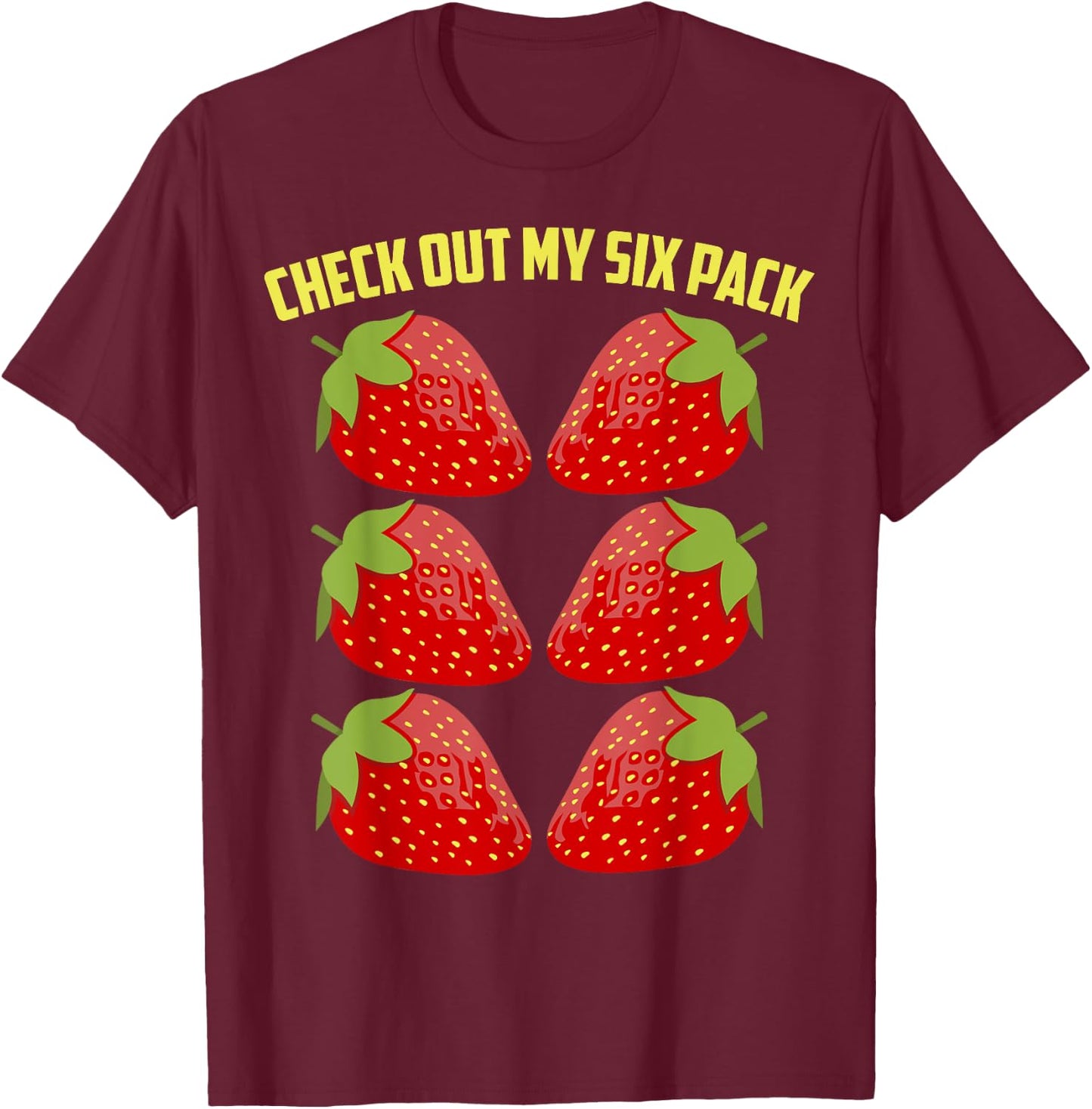 Cool Strawberry Art Women Strawberry Fruit Lover T-Shirt - T-Shirt | Maroon