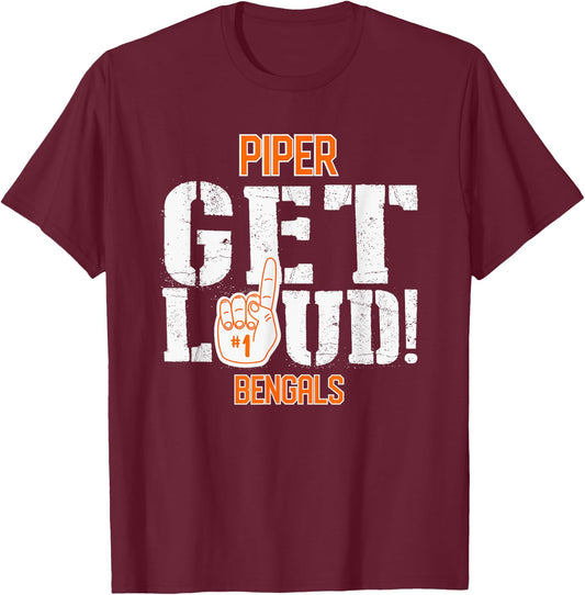 Piper High School GET LOUD Bengals T-Shirt - T-Shirt | Maroon