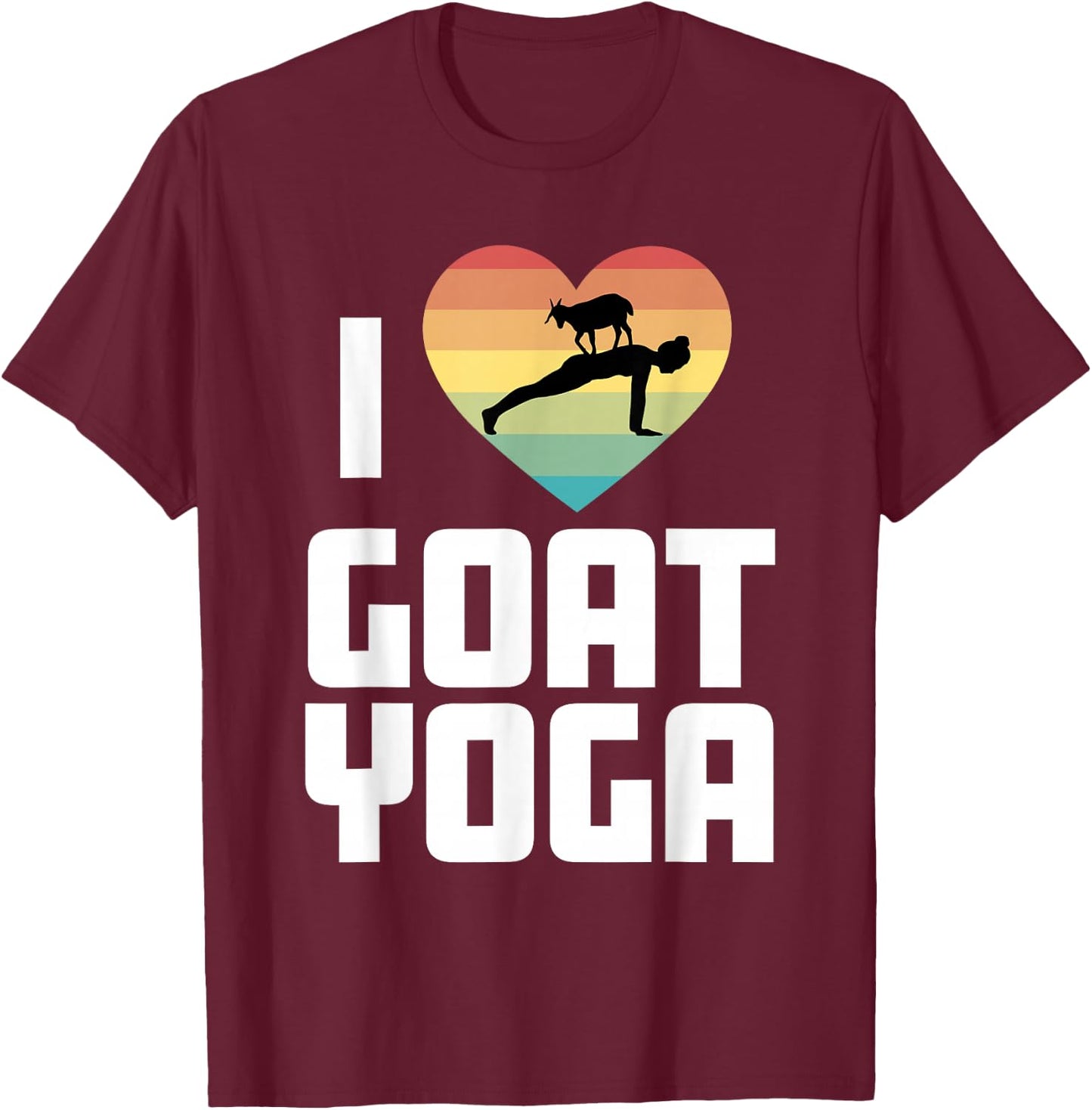 Goat Yoga Funny Meditation Zen Namaste I love Goat Yoga T-Shirt - T-Shirt | Maroon