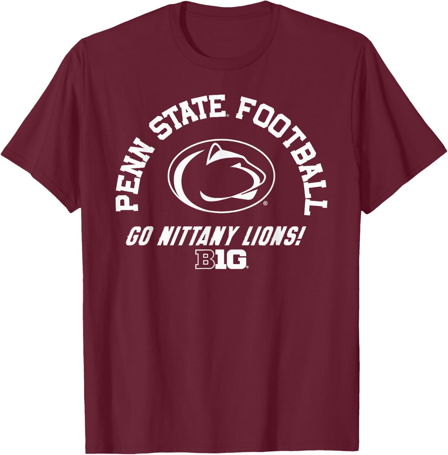 Penn State Nittany Lions Big 10 Football Officially Licensed T-Shirt - T-Shirt | Maroon