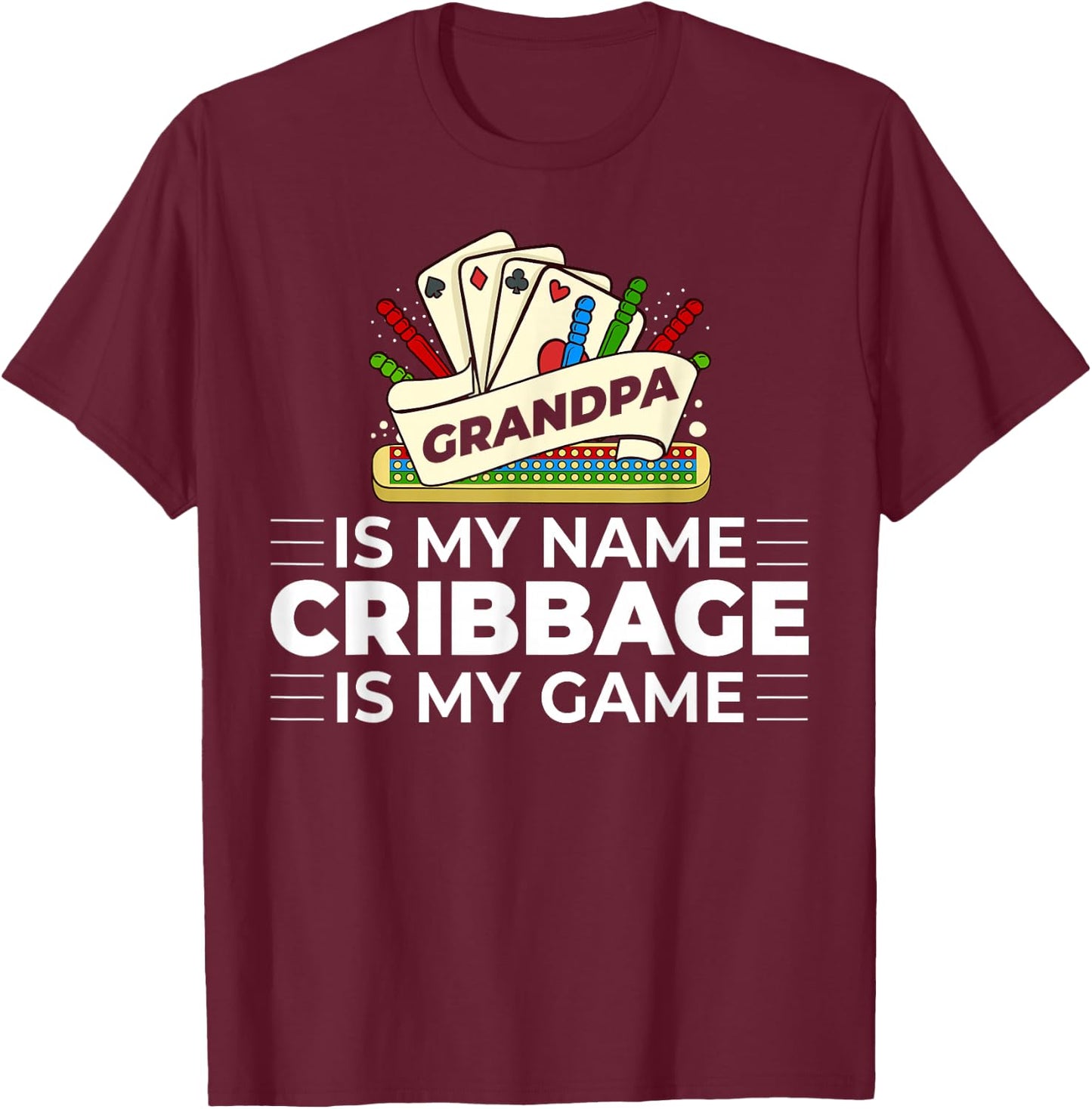 Cribbage Board Player Card Game Rules Crib Play Beginner T-Shirt - T-Shirt | Maroon