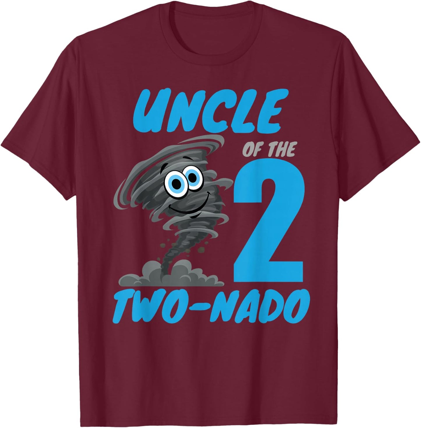 Uncle of The Two-Nado Storm TorNado 2nd Two Birthday Boy T-Shirt - T-Shirt | Maroon