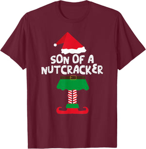 Son Of A Nutcracker Elf Matching Christmas And Boys T-Shirt - T-Shirt | Maroon