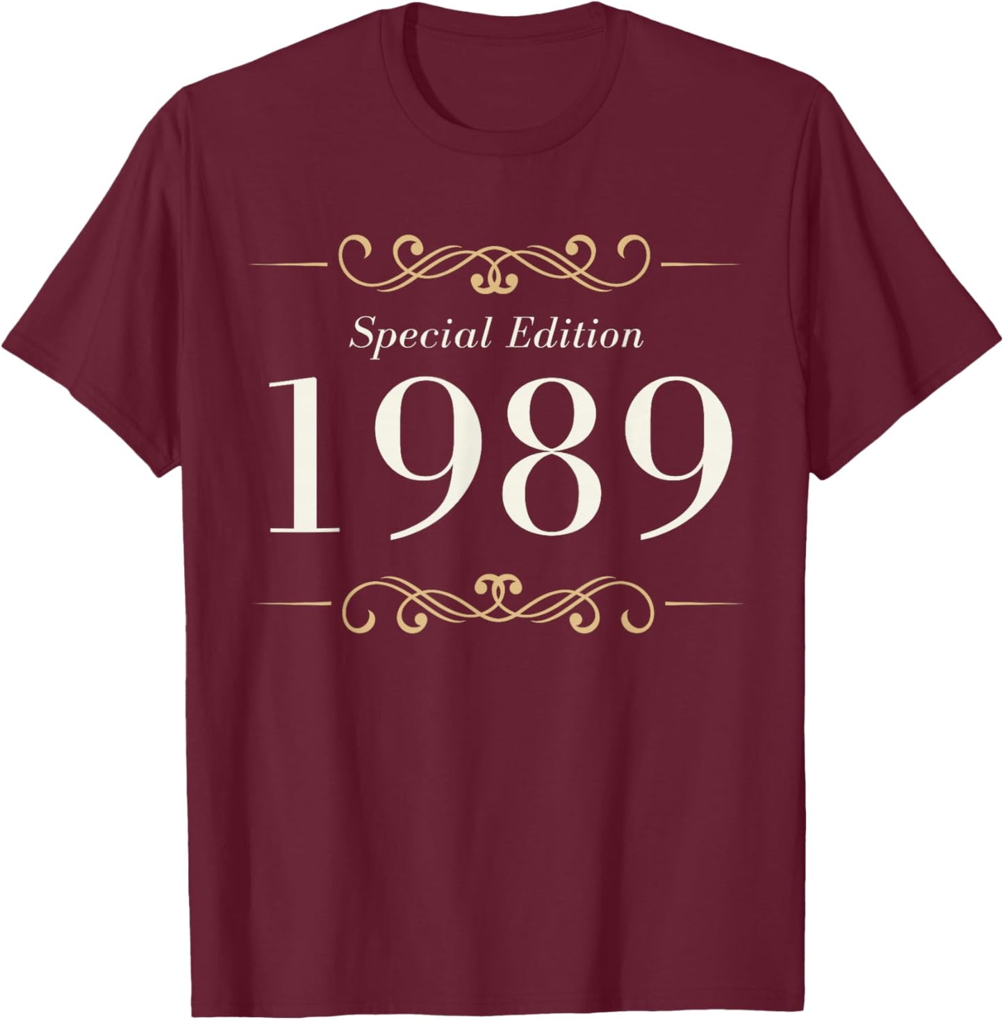Year Of Birth 1989 Birthday Design Vintage Born In 1989 T-Shirt - T-Shirt | Maroon