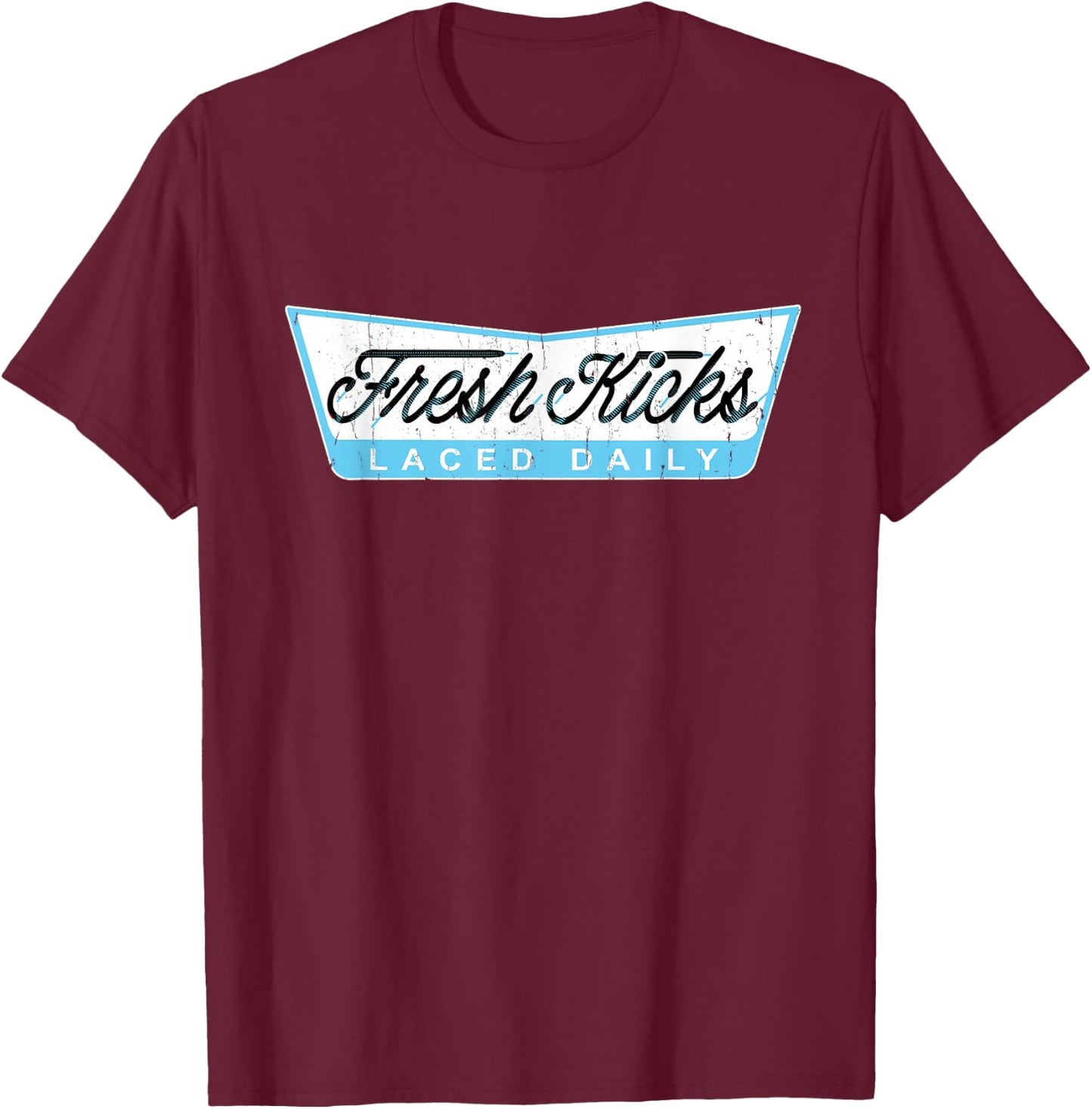 Blue Fresh Kicks Blue Graphic T-Shirt - T-Shirt | Maroon