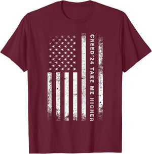 Creed '24 Take Me Higher Women Men Support 2024 T-Shirt - T-Shirt | Maroon