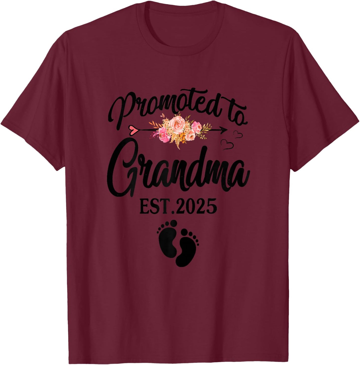 Promoted To Grandma 2025 Soon To Be Grandma Mothers Day 2025 T-Shirt - T-Shirt | Maroon