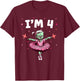 Ballerina Zombie Birthday 4th Birthday Party I'm 4 T-Shirt - T-Shirt | Maroon