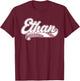 Ethan Personalized Baseball Fan Birthday Name T-Shirt - T-Shirt | Maroon