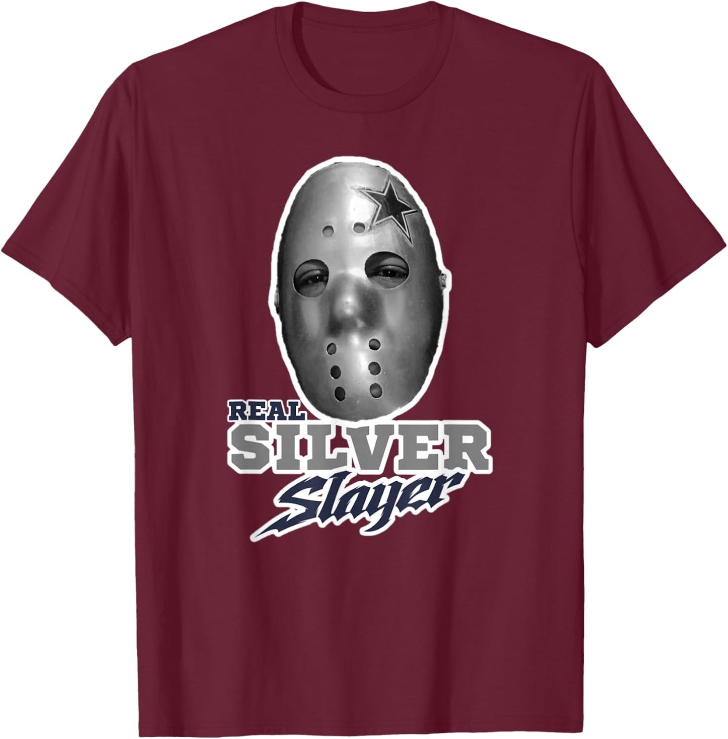 Real Silver Slayer Logo Funny Football Sports T-Shirt - T-Shirt | Maroon