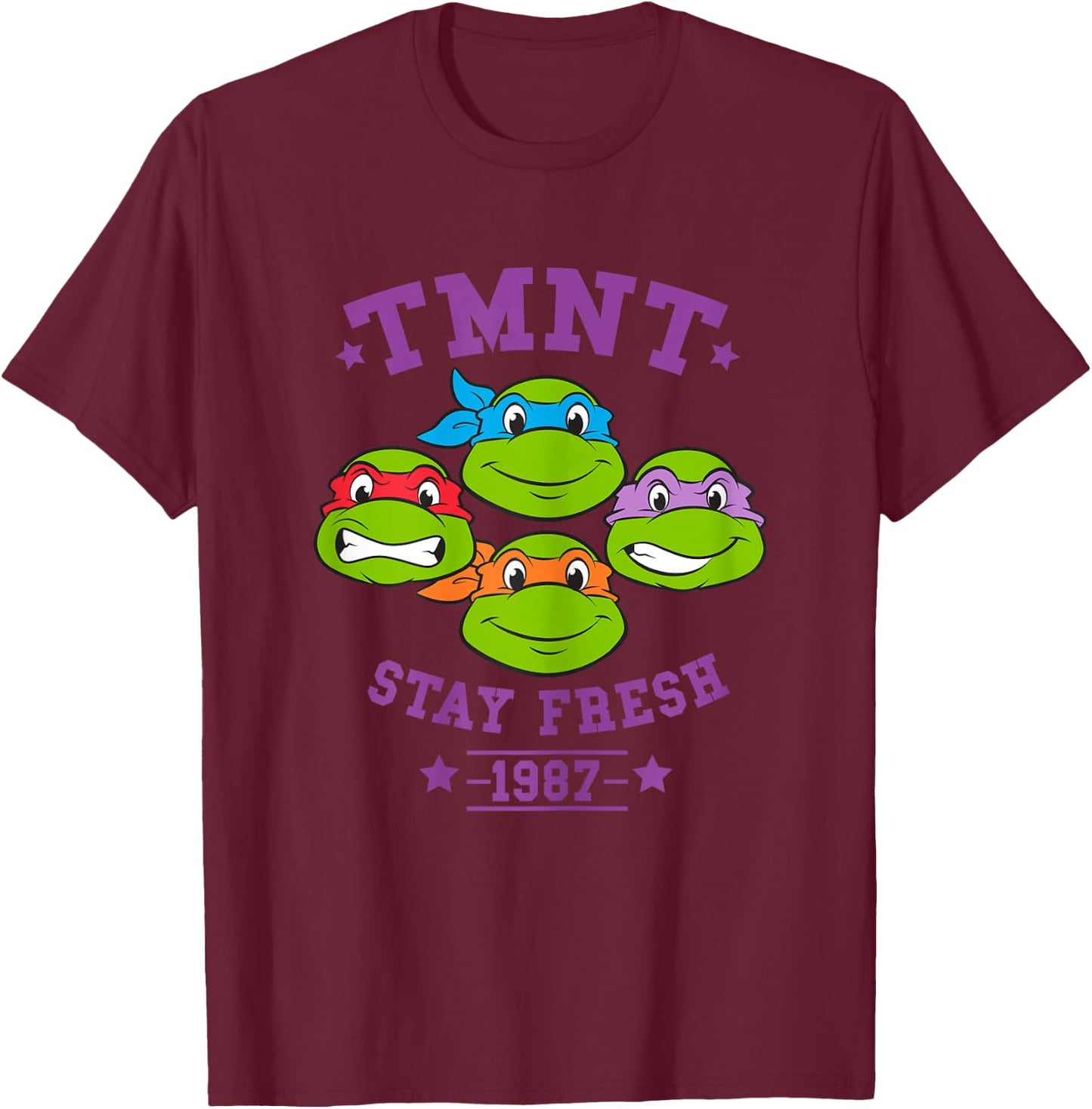 Teenage Mutant Ninja Turtles Stay Fresh Est. 1987 T-Shirt - T-Shirt | Maroon