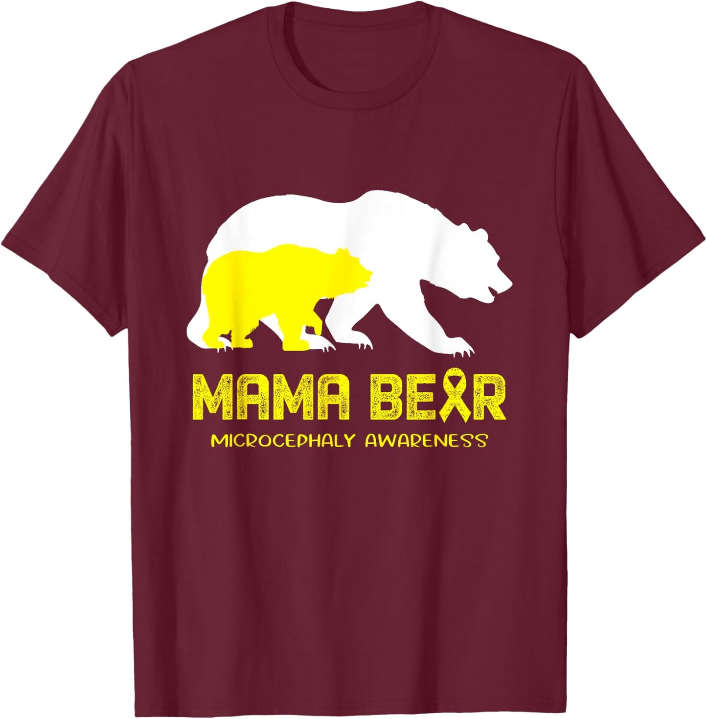 Mama Bear Microcephaly Awareness Shirt Men T-Shirt - T-Shirt | Maroon
